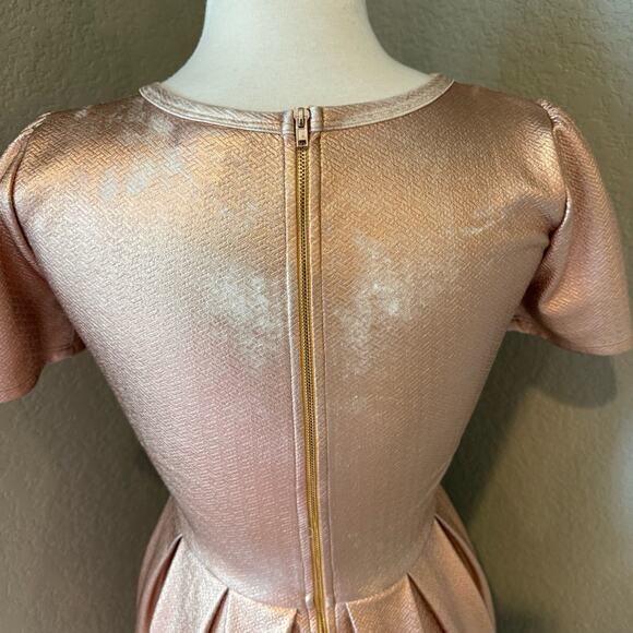 LuLaRoe Shimmering Rose Gold Pink Mini Dress - Picture 5 of 7